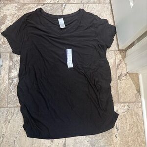 NWT Size XXL Maternity Time and Tru V Neck Black Women's Top
